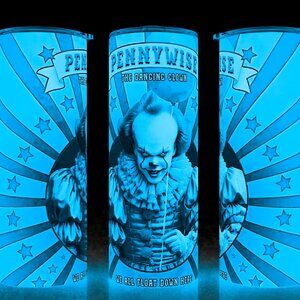 Glow in the Dark Pennywise IT Horror Movie Circus Marquee Cup Mug Tumbler